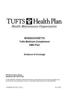 MASSACHUSETTS Tufts Medicare Complement HMO Plan