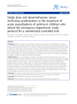 Single dose oral dexamethasone versus multi