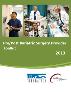 Pre/Post Bariatric Surgery Provider Toolkit