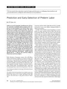 Prediction and Early Detection of Preterm Labor