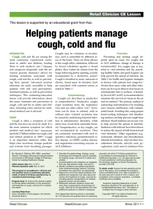 helping patients manage cough, cold and flu