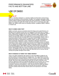 Fact Sheet on the Use of DMSO