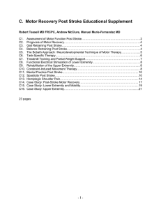 C. Motor Recovery Post Stroke Educational Supplement