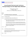 Lean In High Stakes Medicine - Massachusetts Hospital Association