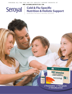 Seroyal`s booklet on Cold and Flu Support Products .