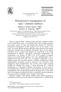 Perioperative management of type 1 diabetes mellitus