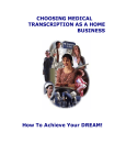 CHOOSING MEDICAL TRANSCRIPTION AS A HOME BUSINESS