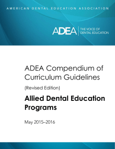 ADEA Compendium of Curriculum Guidelines Allied Dental