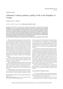 Alzheimer`s disease patients: quality of life in the Republic of Croatia
