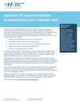 snapshot of patient experience in washington state: february 2016