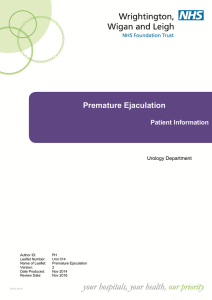 Premature Ejaculation - Wrightington, Wigan and Leigh NHS