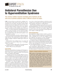 Unilateral Paresthesias Due to Hyperventilation Syndrome