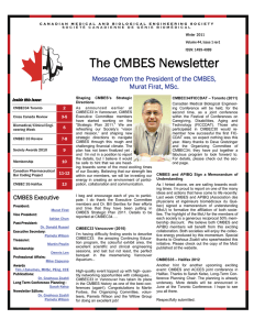 The CMBES Newsletter - Canadian Medical and Biological