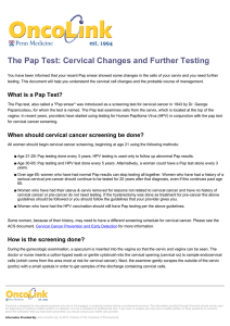 The Pap Test: Cervical Changes and Further Testing