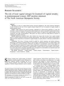 The role of local vaginal estrogen for treatment of vaginal