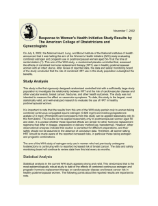 ACOG WHI Statements - obgyn