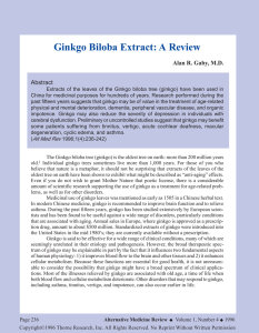 Ginkgo Biloba Extract: A Review