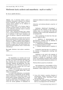 Metformin lactic acidosis and anaesthesia : myth or reality ?