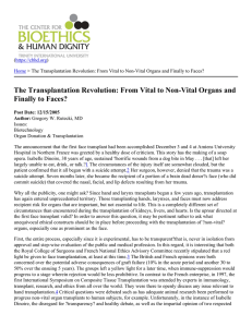 The Transplantation Revolution: From Vital to Non