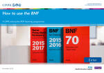 How to use the BNF - NHS Education for Scotland