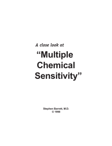 A Close Look at "Multiple Chemical Sensitivity"