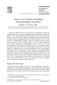 Acute Liver Failure Including Acetaminophen Overdose