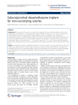Subconjunctival dexamethasone implant for non