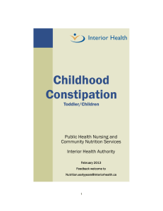Childhood Constipation - Interior Health Authority