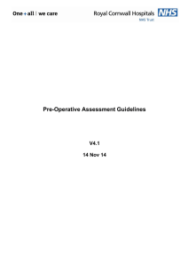 Pre-Operative Assessment (POA) Guidelines