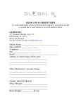 MEDICATION ORDER FORM GLOBALRx Patient Name: Date of