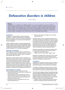Defaecation disorders in children