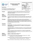 Hypodermoclysis (HDC) Administration