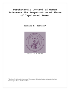 Psychotropic Control of Women Prisoners