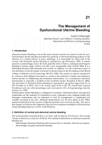 The Management of Dysfunctional Uterine Bleeding
