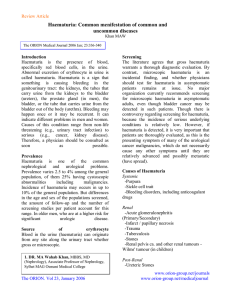 Haematuria: Common menifestation of common and