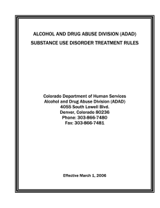 Alcohol and Drug abuse Division (ADAD)