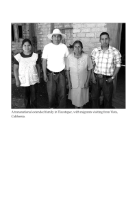 A transnational extended family in Tlacotepec, with migrants visiting