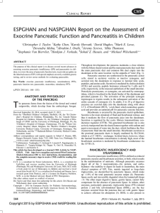 ESPGHAN and NASPGHAN Report on the Assessment of Exocrine