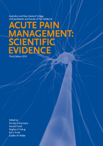 Acute Pain Management Scientific evidence