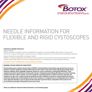 needle information for flexible and rigid cystoscopes
