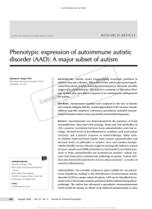 Phenotypic expression of autoimmune autistic disorder (AAD): A