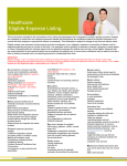 Healthcare Eligible Expense Listing