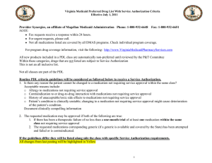 VA Medicaid PDL List (effective 07/01/2011)