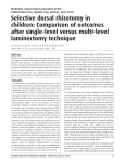 Selective dorsal rhizotomy in children: Comparison of