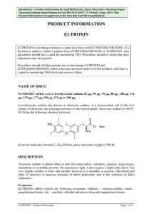 product information eltroxin - Therapeutic Goods Administration (TGA)