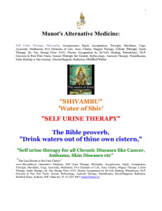 Munot`s Alternative Medicine: "SHIVAMBU" `Water of Shiv` "SELF