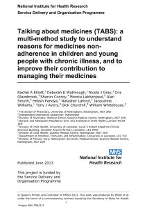 Talking about medicines (TABS) - NIHR Evaluation, Trials and Studies
