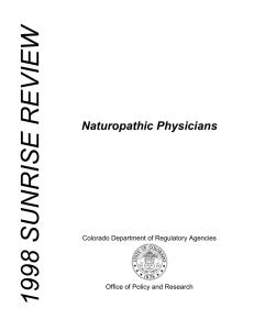 1998 Colorado Sunrise Review of Naturopathic