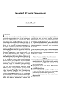 Inpatient Glycemic Management - The Association of Physicians of