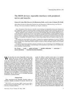 The BION devices: injectable interfaces with peripheral nerves and